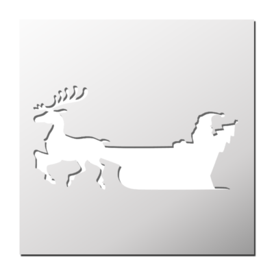 Pochoir Père Noël avec son traîneau