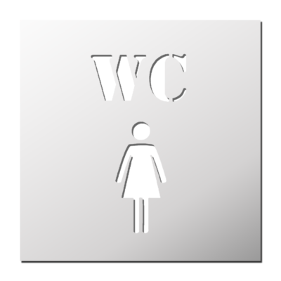 Pochoir Toilette WC Femme