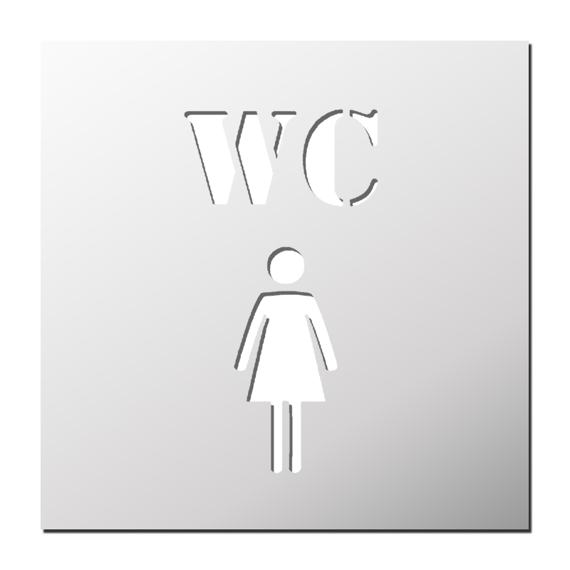 Pochoir Toilette WC Femme