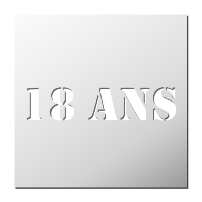 Pochoir Anniversaire 18 ANS