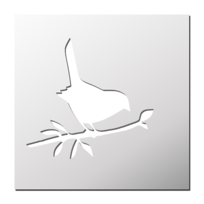 Pochoir Oiseau sur une branche