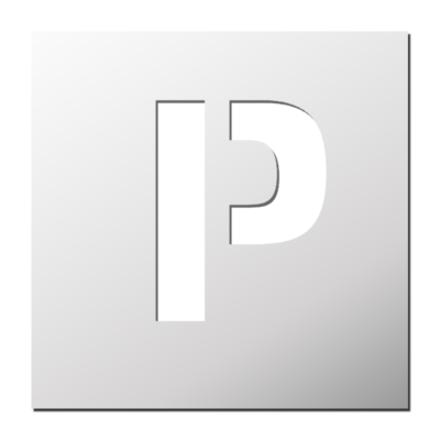 Pochoir lettre P majuscule