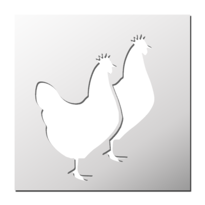Pochoir Poules