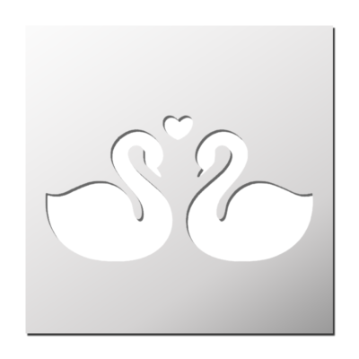Pochoir Couple de Cygnes