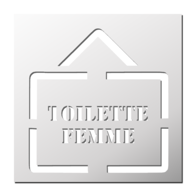 Pochoir panneau Toilette Femme