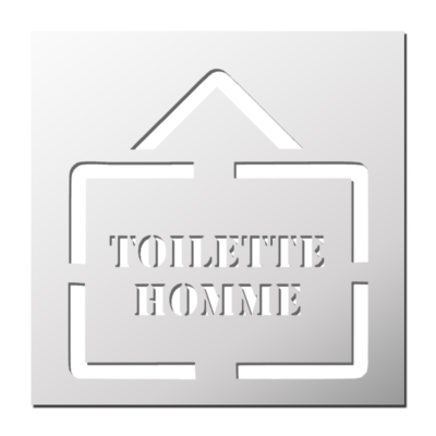Pochoir panneau Toilette Homme