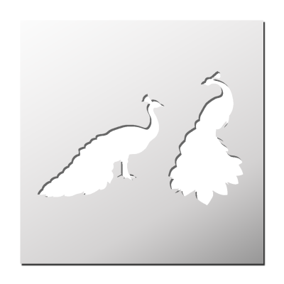 Pochoir Paons