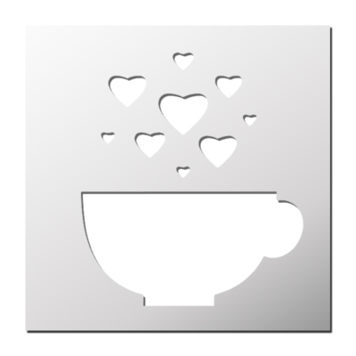 Pochoir Petit déjeuner en amoureux