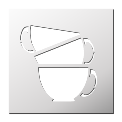Pochoir Tasses