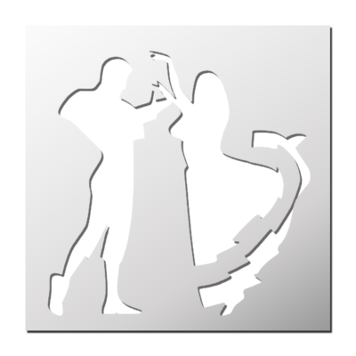 Pochoir Couple Danseur Flamenco