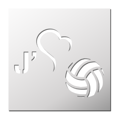 Pochoir J&rsquo;aime Le Volley-Ball