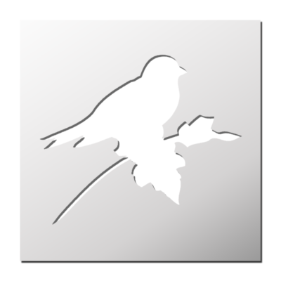Pochoir Oiseau sur une branche
