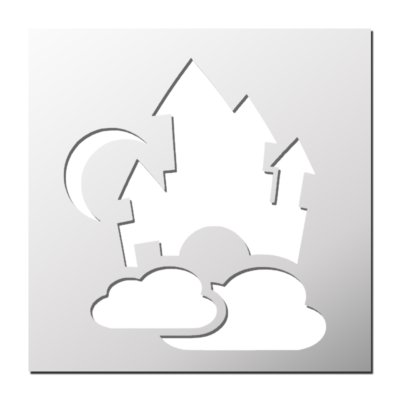 Pochoir Château dans les nuages