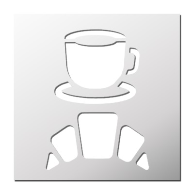 Pochoir Café Croissant