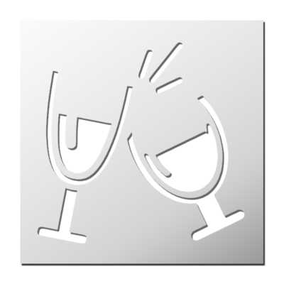 Pochoir Verres de vin