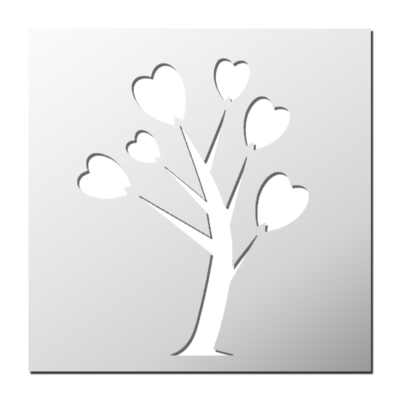 Pochoir Arbre Coeurs