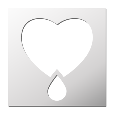 Pochoir Coeur qui saigne