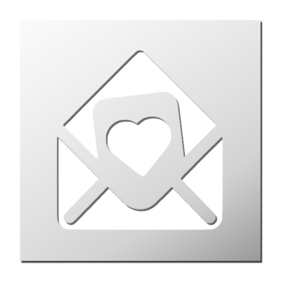 Pochoir Lettre d&rsquo;amour