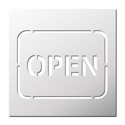 Pochoir panneau OPEN