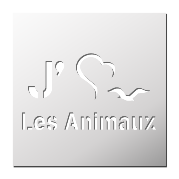 Pochoir J'aime les animaux