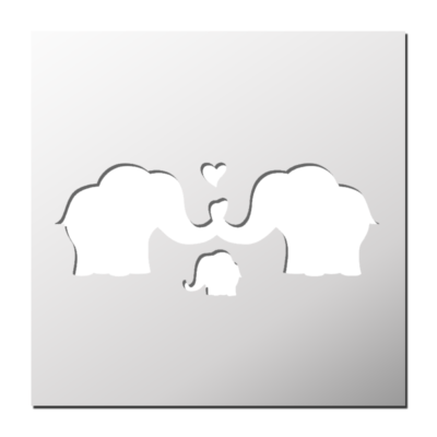 Pochoir Famille d&rsquo;éléphant