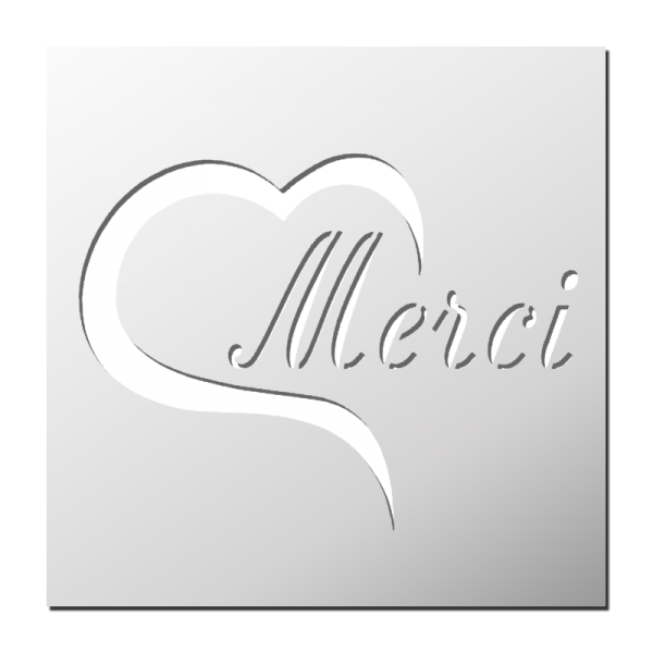 Pochoir Coeur + Merci