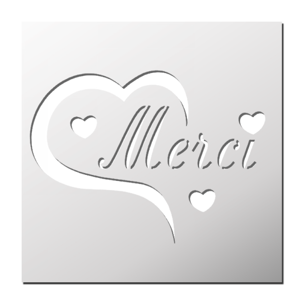 Pochoir Merci + Coeurs