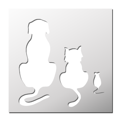 Pochoir Chien Chat Souris