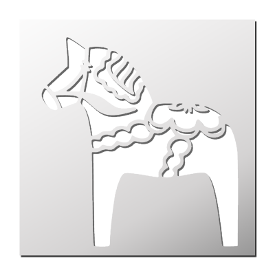 Pochoir Cheval de Dalécarlie