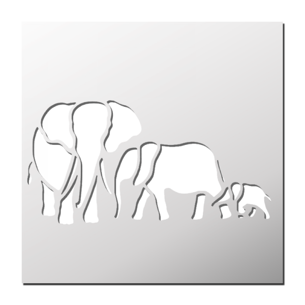 Pochoir Eléphants