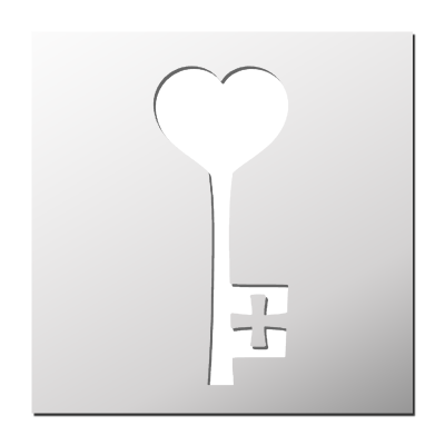 Pochoir Clé Coeur