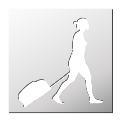 Pochoir Voyageuse