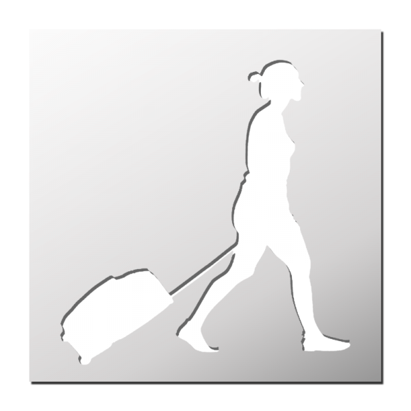 Pochoir Voyageuse