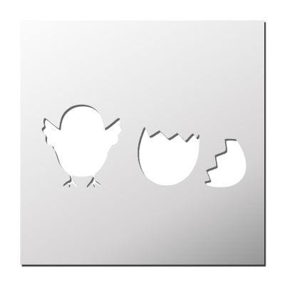 Pochoir Poussin sorti de l’oeuf