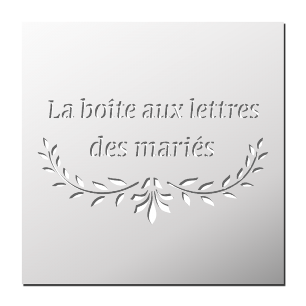 Pochoir Boite aux lettres des mariés