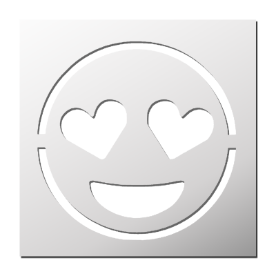 Pochoir Smiley Amoureux