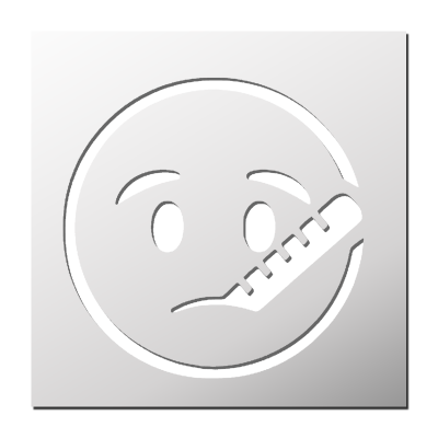 Pochoir Smiley Malade
