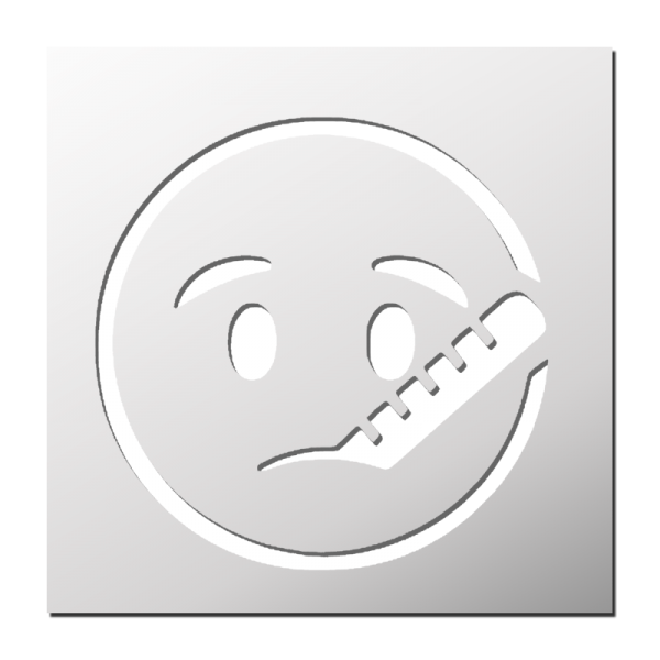 Pochoir Smiley Émoji Malade