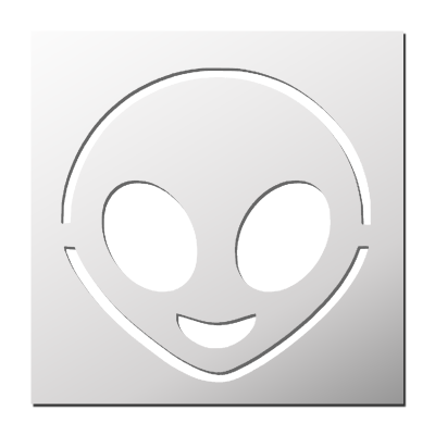 Pochoir Smiley Emoji Alien