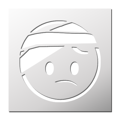 Pochoir Smiley Blessé