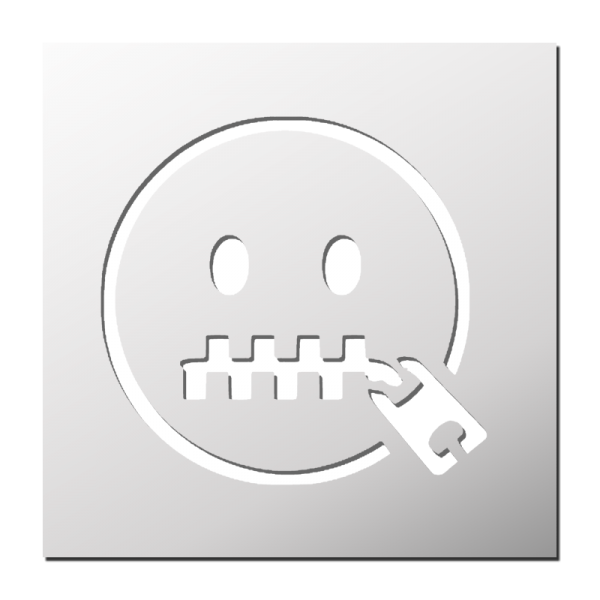 Pochoir Smiley bouche cousue