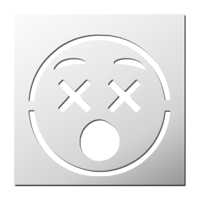 Pochoir Smiley étourdi