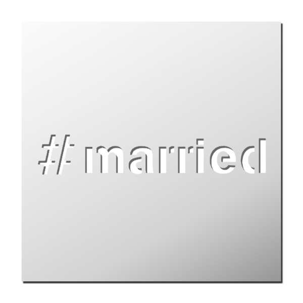 Pochoir Hashtag #married