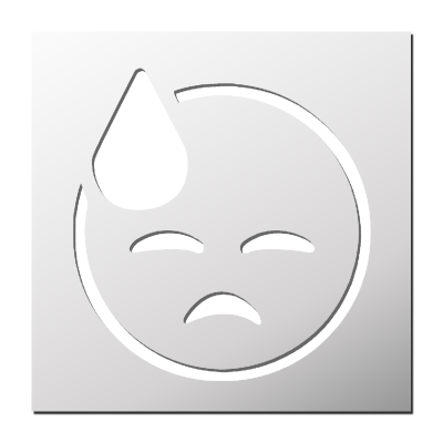 Pochoir Smiley Emoji sueur froide