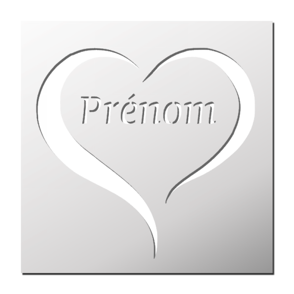 Pochoir Coeur personnalisé Prénom