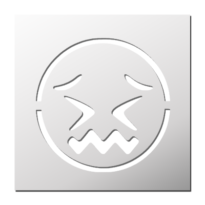 Pochoir Smiley Effrayé