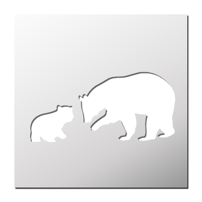 Pochoir Famille Ours