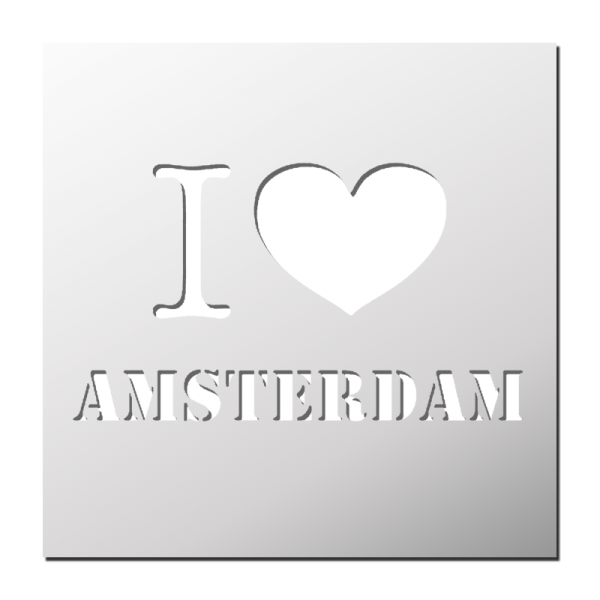 Pochoir I Love Amsterdam