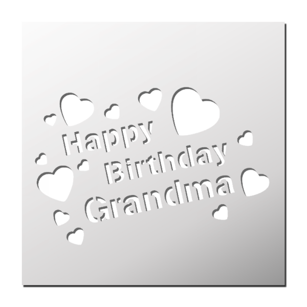 Pochoir Happy Birthday Grandma