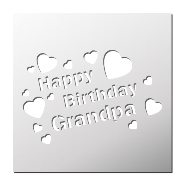 Pochoir Happy Birthday Grandpa